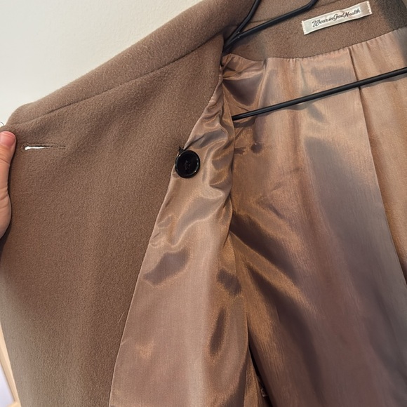 Cedarhurst Classics Wear in Good Health Taupe Tan Wool Coat - Picture 14 of 16